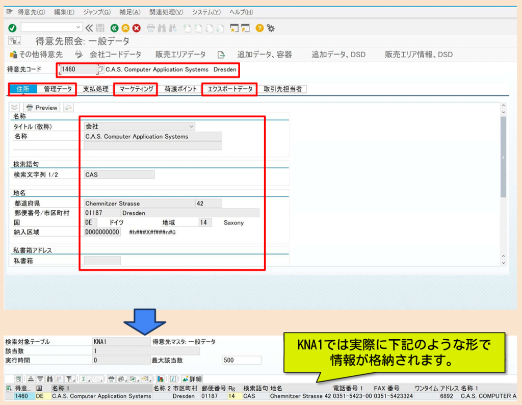 SAP 得意先マスタ-KNA1