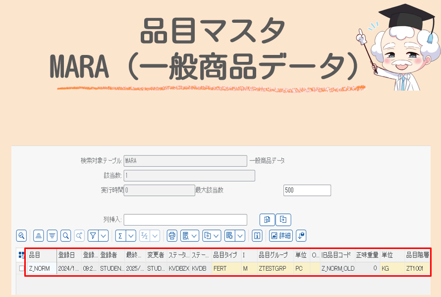 MARAテーブル画面