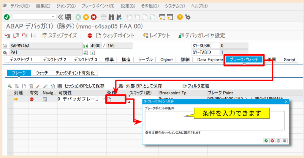 SAP ブレイクポイント